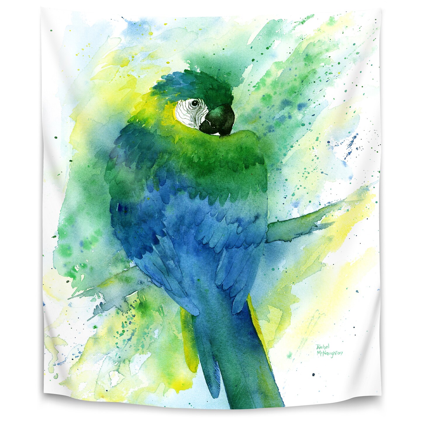 Blue Macaw by Rachel McNaughton  Wall Tapestry - Americanflat