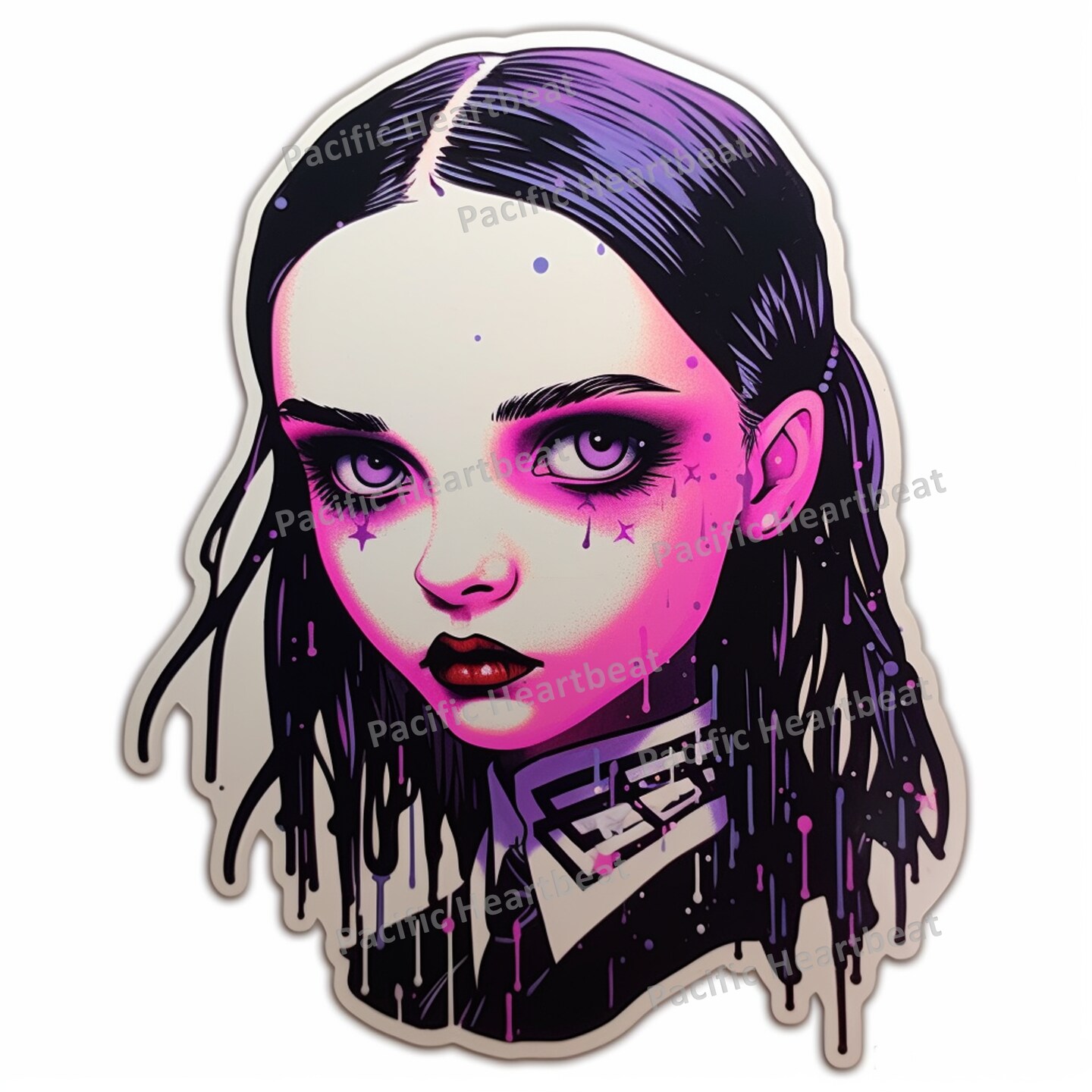 Wednesday Addams Socially Distant | Sticker