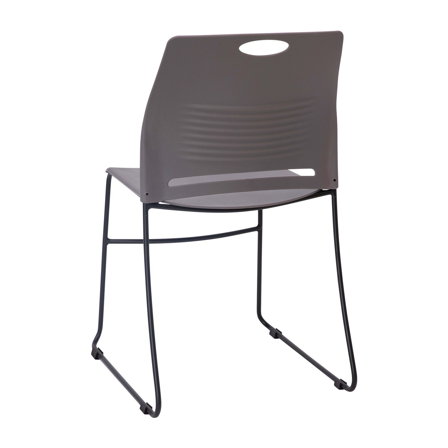 Emma and Oliver Arcana Series Set of 5 Heavy Duty 660 lb. Capacity Ergonomic Polypropylene Stack Chair with Perforated Back and Steel Sled Base