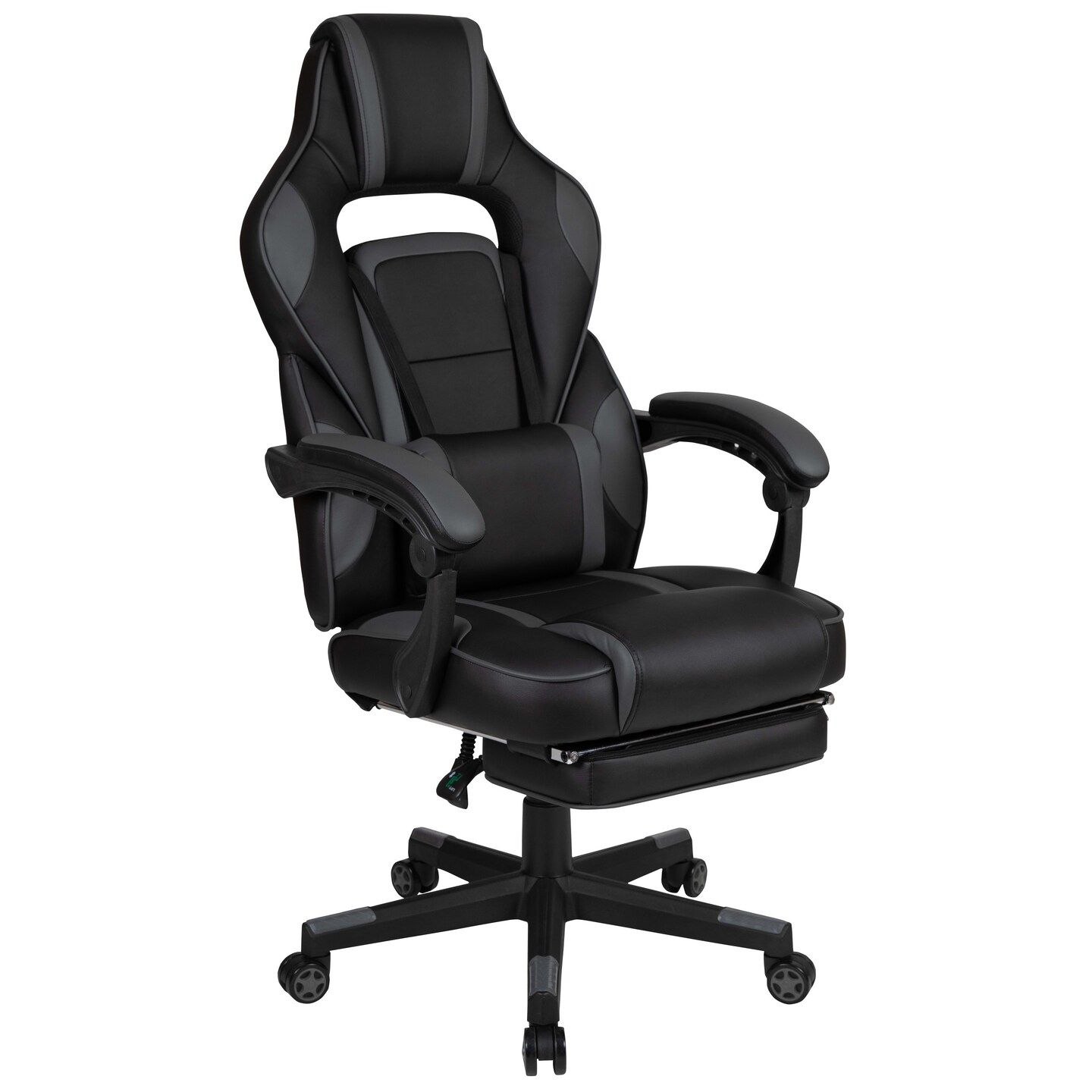 Emma and Oliver Ergonomic Gaming Chair -Recline Back/Arms, Footrest, Massaging Lumbar