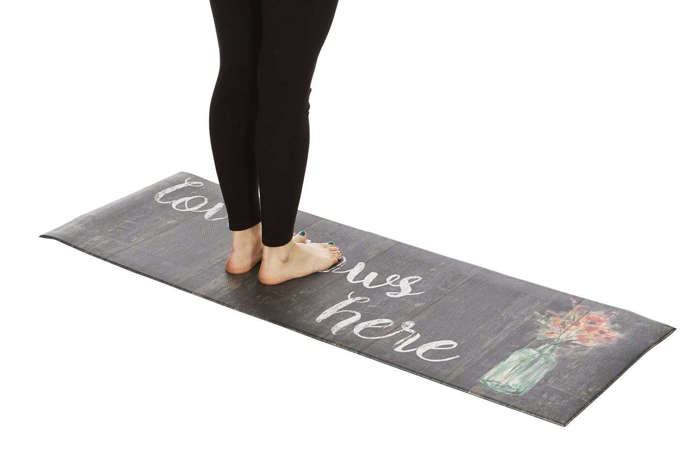 20&#x22;x55&#x22; Oversized Cushioned Anti-Fatigue Kitchen Runner Mat (Love Grows Here)