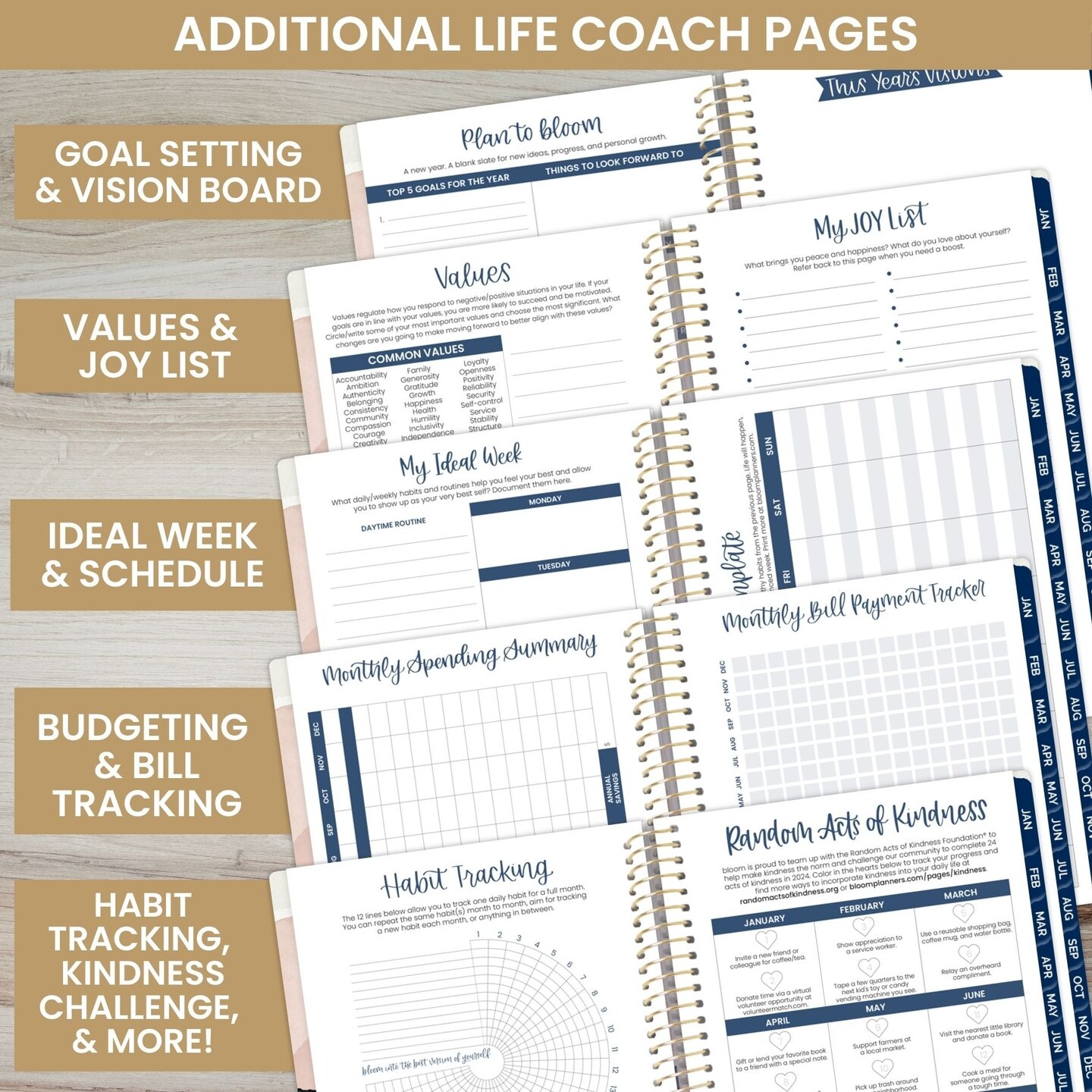 bloom daily planners 2024 Soft Cover Planner, 5.5" x 8.25", Golden Hour