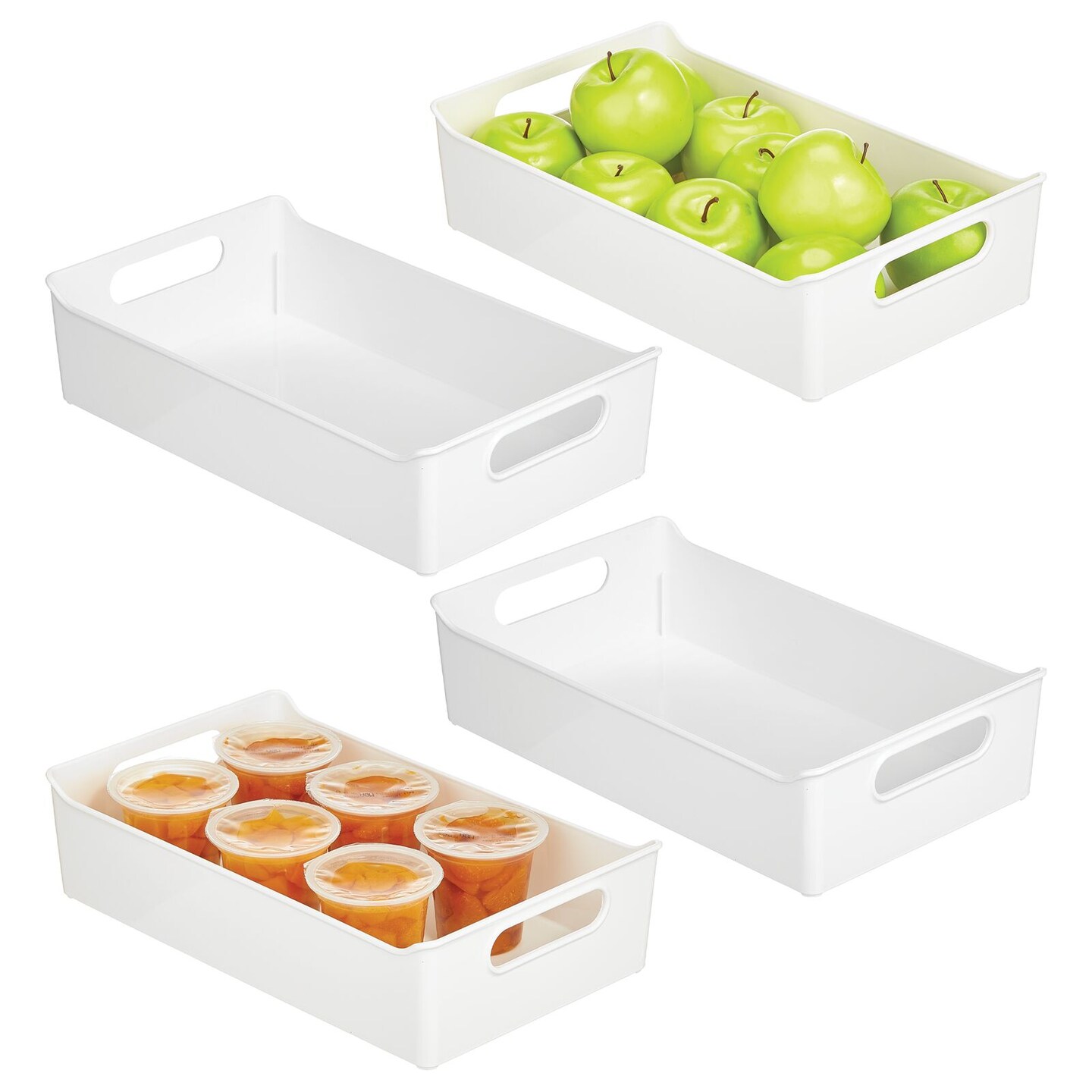 mDesign Plastic Kitchen Pantry Food Storage Organizer Bin, 4 Pack - Clear