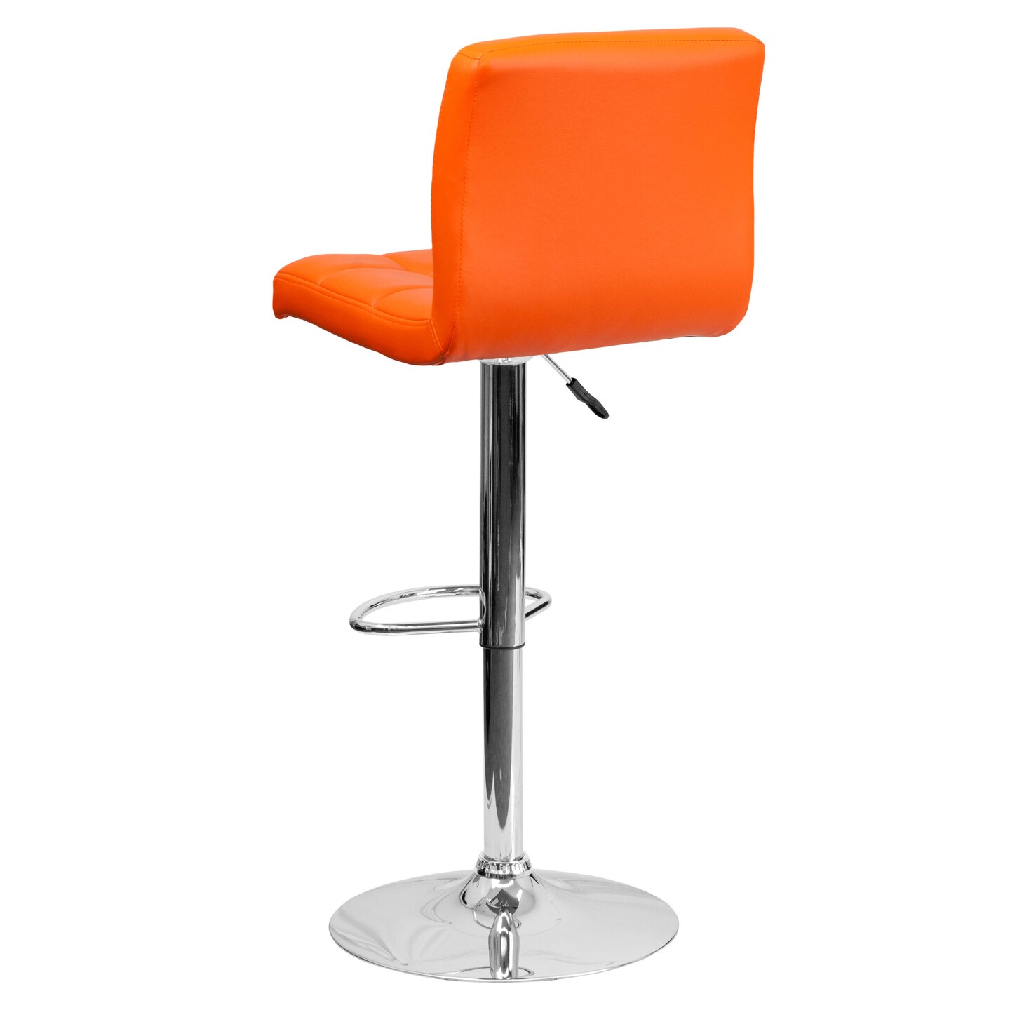 Emma and Oliver 2 Pack Contemporary Quilted Vinyl Adjustable Height Barstool with Chrome Base