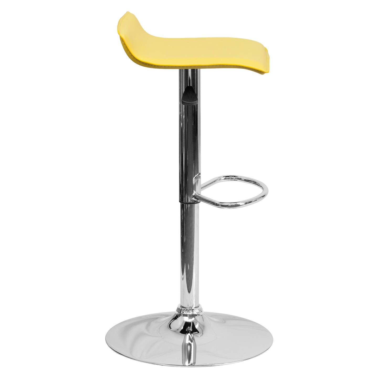 Emma and Oliver Solid Wave Seat Vinyl Adjustable Height Barstool with Chrome Base