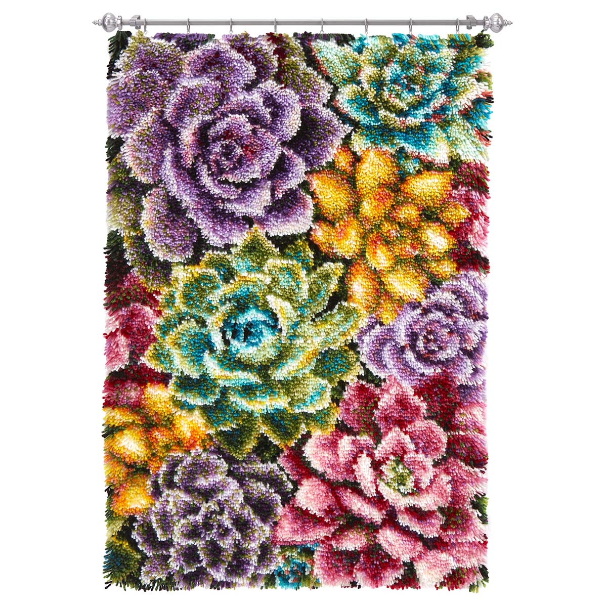 Herrschners Succulent Array Kit & Hanger Latch Hook Kit