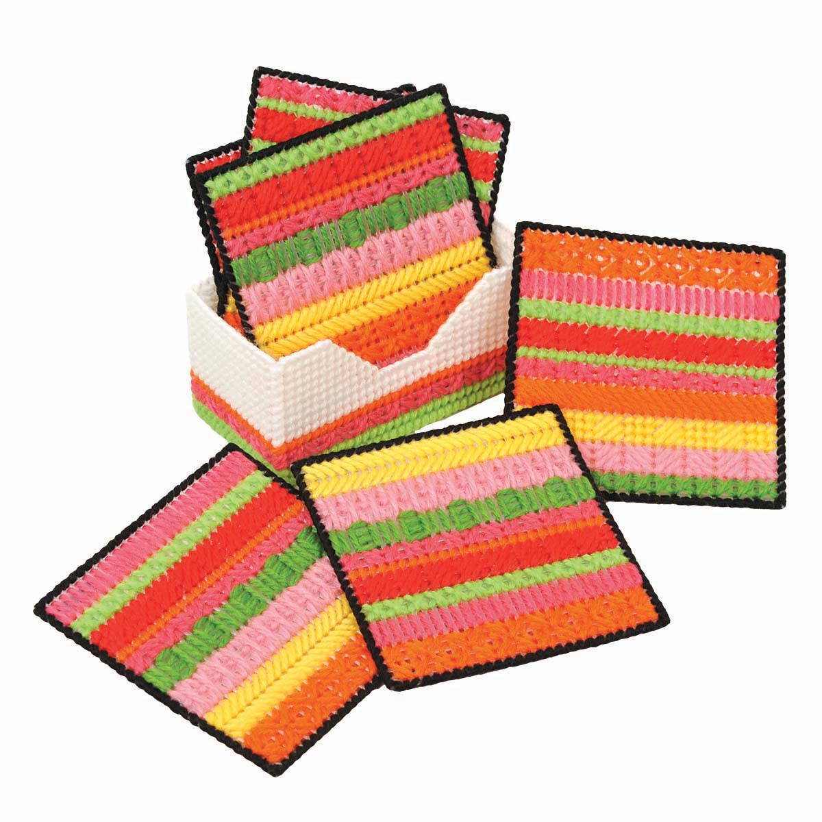 Herrschners Summer Brights Sampler Coasters Plastic Canvas Kit | Michaels