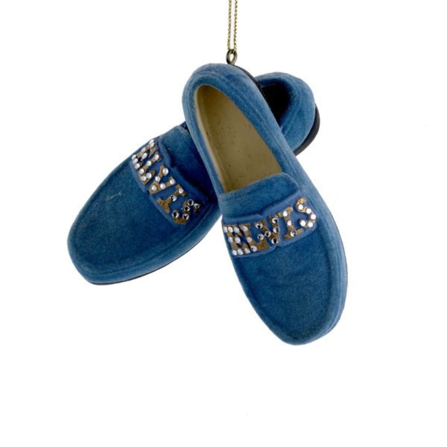 CC Christmas Decor Club Pack of 12 Elvis Presley Blue Suede Shoes Christmas Hanging Ornaments 3.25"