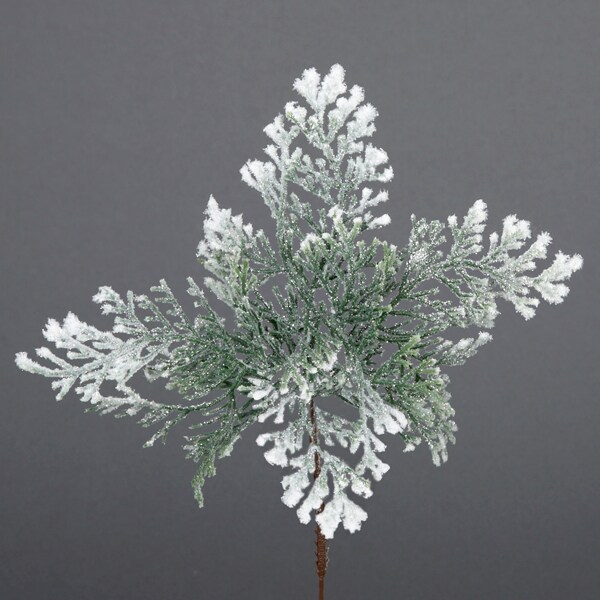 CC Christmas Decor Club Pack of 72 Artificial Snow Cedar Flocked Christmas Picks 11&#x22;