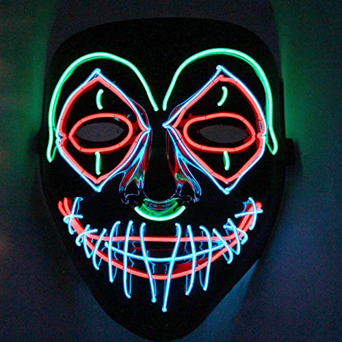 JOYIN Halloween LED Purge Scary Mask Light Up LED Mask Cool Costume Accessories (Clown)