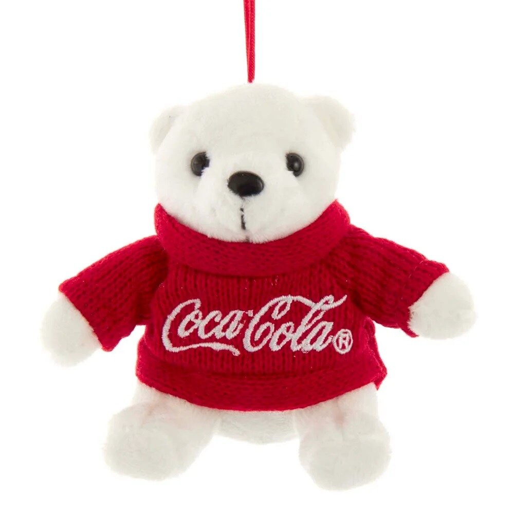 KSA Pack of 12 Red and White "Coca-Cola" Bear Christmas Ornaments 4.25"
