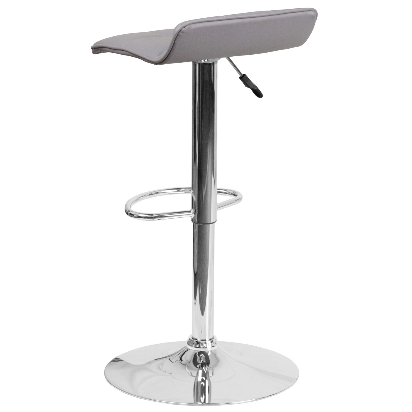 Emma and Oliver Quilted Wave Seat Adjustable Height Barstool with Chrome Base