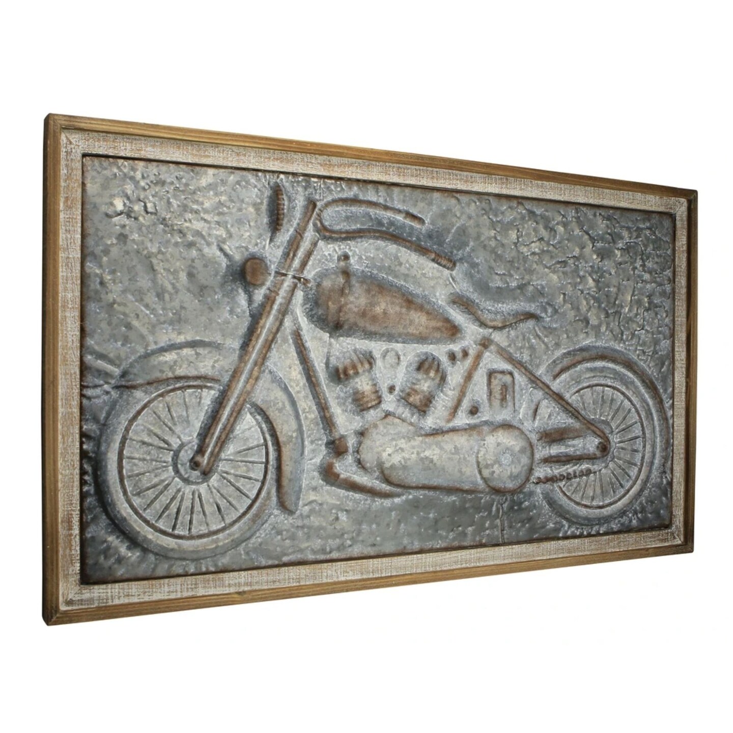 Contemporary Home Living 39.5&#x22; Gray and Brown Motorcycle Handcrafted Wall Decoration