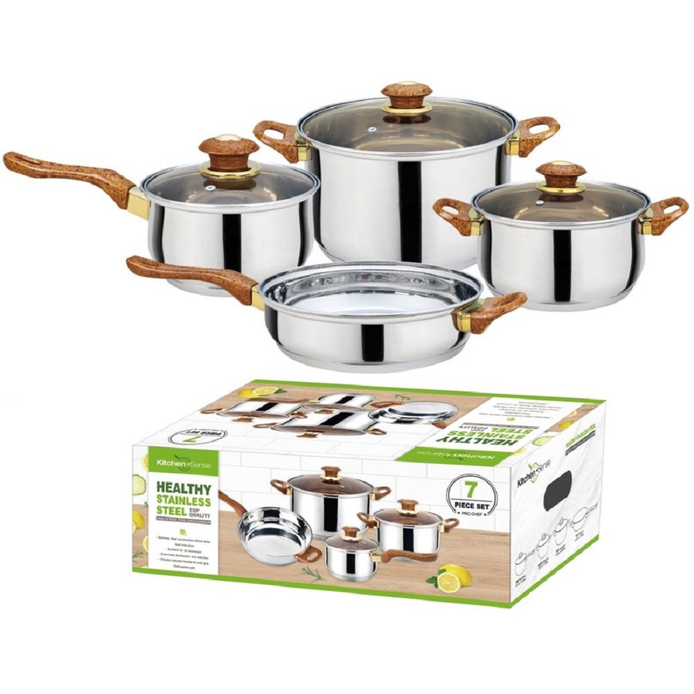 J&V Textiles Kitchen Sense 6-Piece Stainless Steel Casserole Set