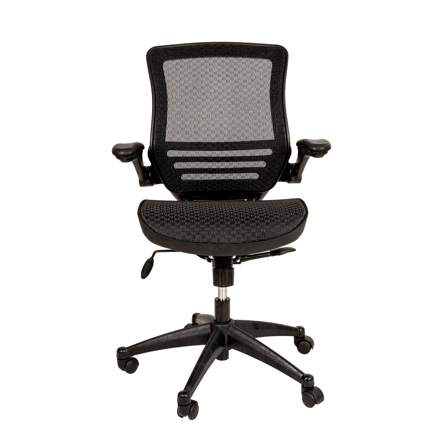 Emma and Oliver Mid-Back Transparent Mesh Executive Swivel Office Chair with Flip-Up Arms