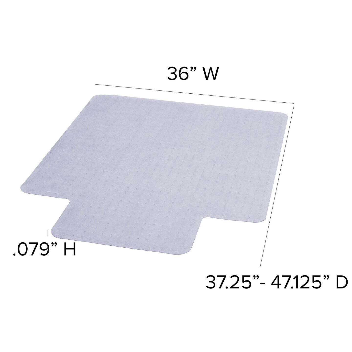 Emma and Oliver 36&#x27;&#x27; x 48&#x27;&#x27; Carpet Chair Mat with Lip