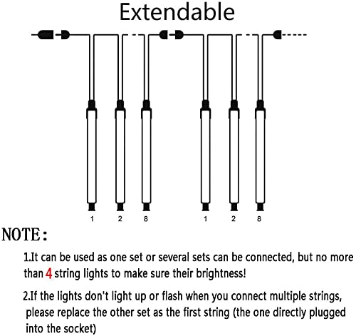 Purtuemy Halloween Lights Outdoor, Meteor Shower Lights 12 inch 8 Tubes Icicle Fairy String Lights for Halloween Christmas Decorations Tree Party Yard Outdoor, UL Plug, Purple Christmas Lights