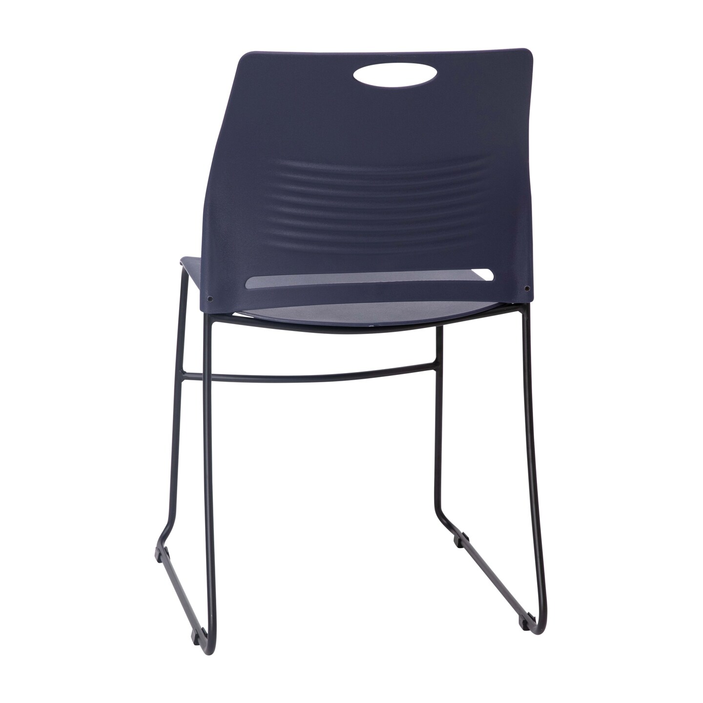 Emma and Oliver Arcana Series Heavy Duty 660 lb. Capacity Ergonomic Polypropylene Stack Chair with Perforated Back and Steel Sled Base