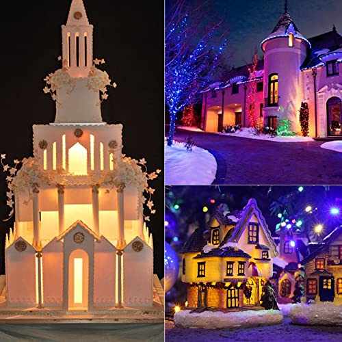 Non-Blinking Water Proof LED Mini Light Light up Paper Lanterns,Balloons,or Vase for Birthday Party or Wedding Decoration (Blue, Pack of 24)