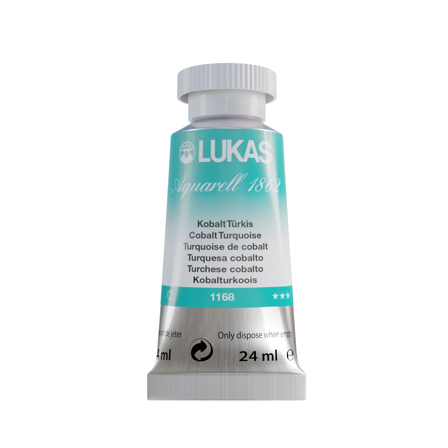 LUKAS 1862 Aquarell Artists' Watercolor Tubes, 24ml - Vibrant Professional Grade Watercolor Paint - Easy-to-Wet, Intense Color, Long-lasting - Ideal for Professional Watercolorists