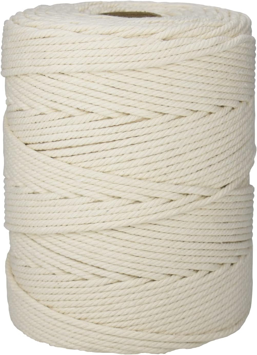 5Mm&#xD7;436Yd Macrame Cotton Cord, Soft 4 Strand Twisted 100% Natural Cotton for Handmade Wall Hanging, DIY, Craft Making, Knitting, Plant Hangers, Decorative Projects (Beige) (5Mm&#xD7;436Yd, Beige)