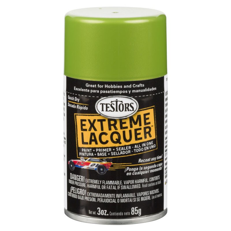 Testors One Coat Lacquer Paint, 3 oz. Spray Can, Lime Ice