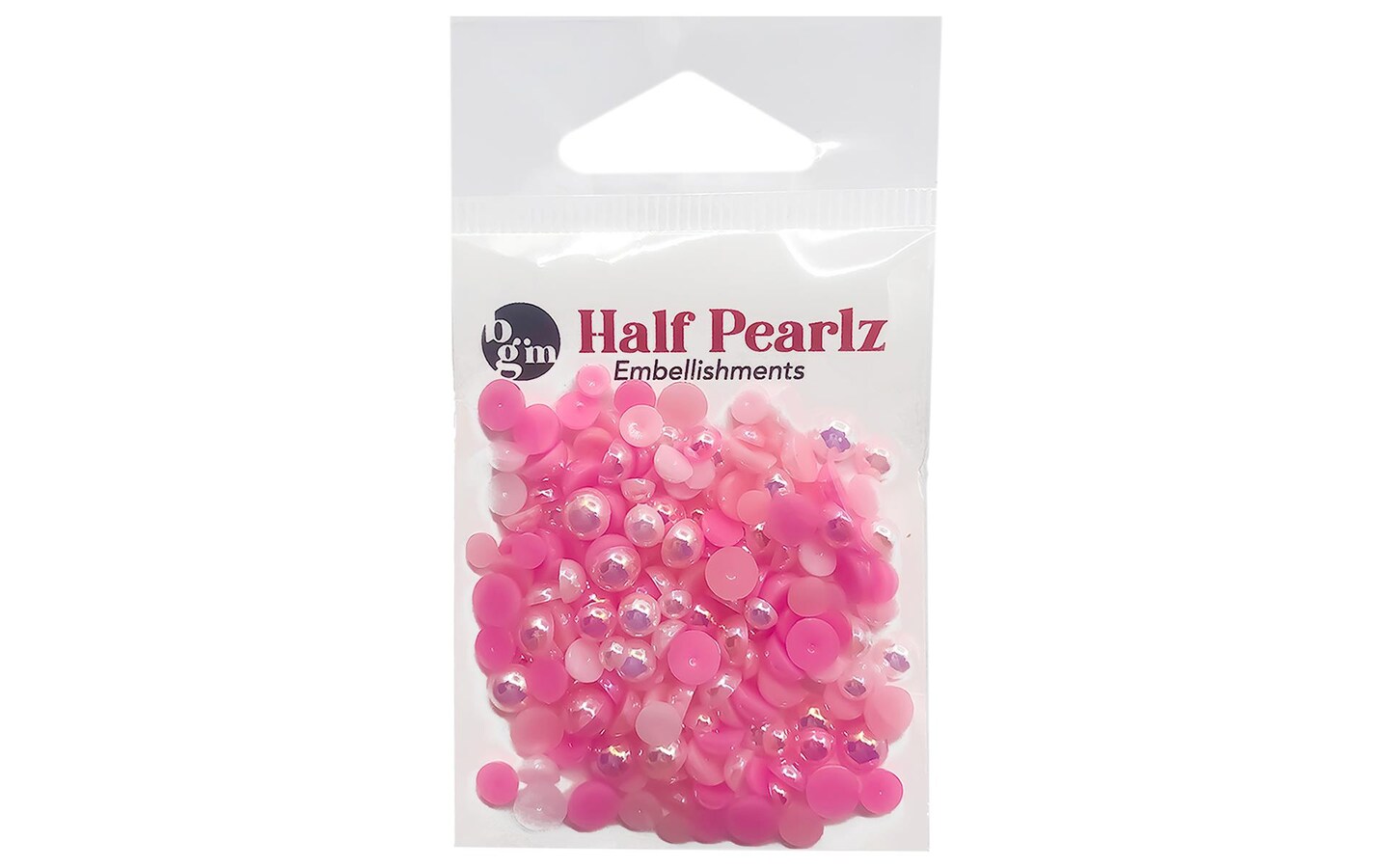 Buttons Galore Half Pearlz AB Pink Paradise