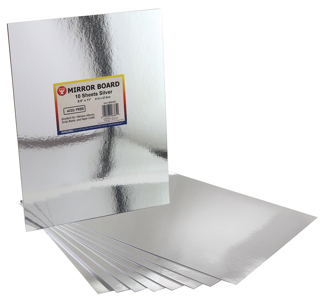 Hygloss Mirror Board, Silver, 5/Pkg.