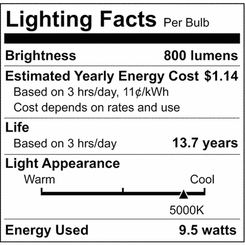 4Pk - Satco 9.5w 120v A19 LED Bulb E26 Base 5000k Natural Light - 60w-equiv