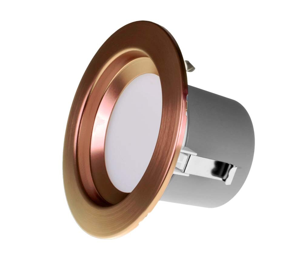 NICOR 4in. LED Downlight 644Lm 2700K in Aged Copper Round Recessed Light