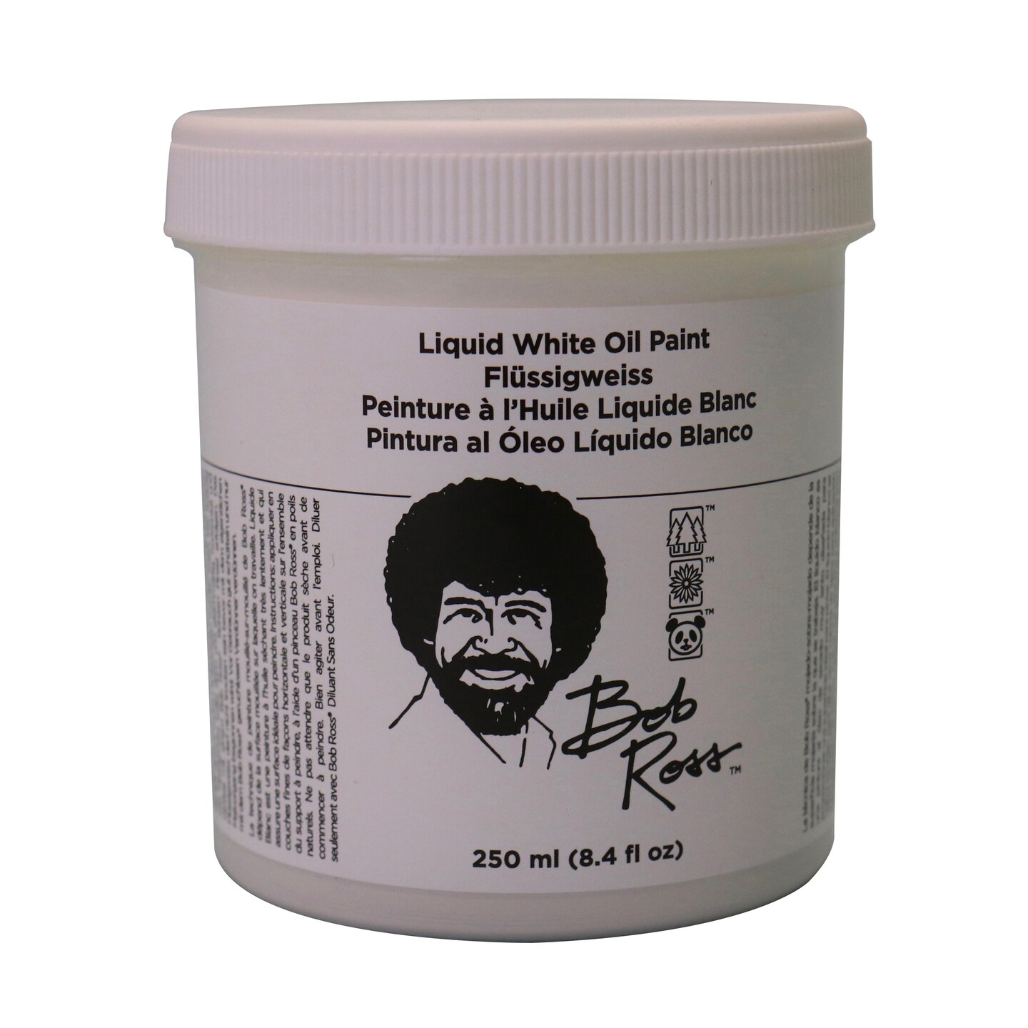 Bob Ross Liquid Base Coat, 237ml Jar, Liquid White