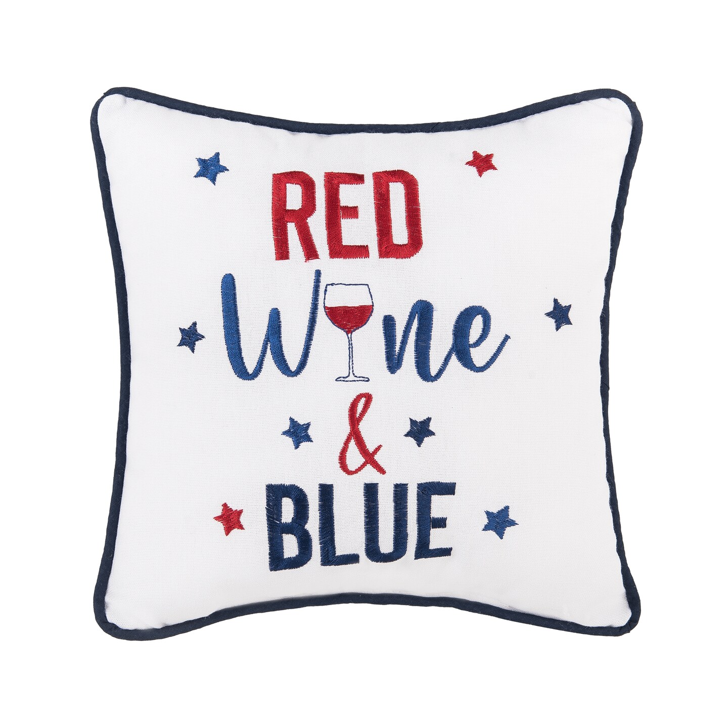 Patriotic Drink Cotton Blend Small Petite Mini Accent Pillow 10" x 10"