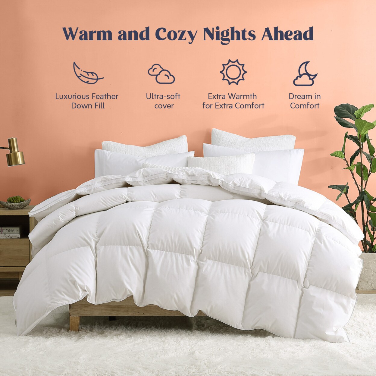 White feather down sales comforter