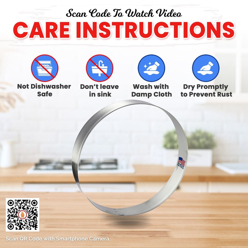 CookieCutter.Com Round Circle Cookie Cutter 5 in &#x2013;Tin Plated Steel Cookie Cutters &#x2013; Made In The USA