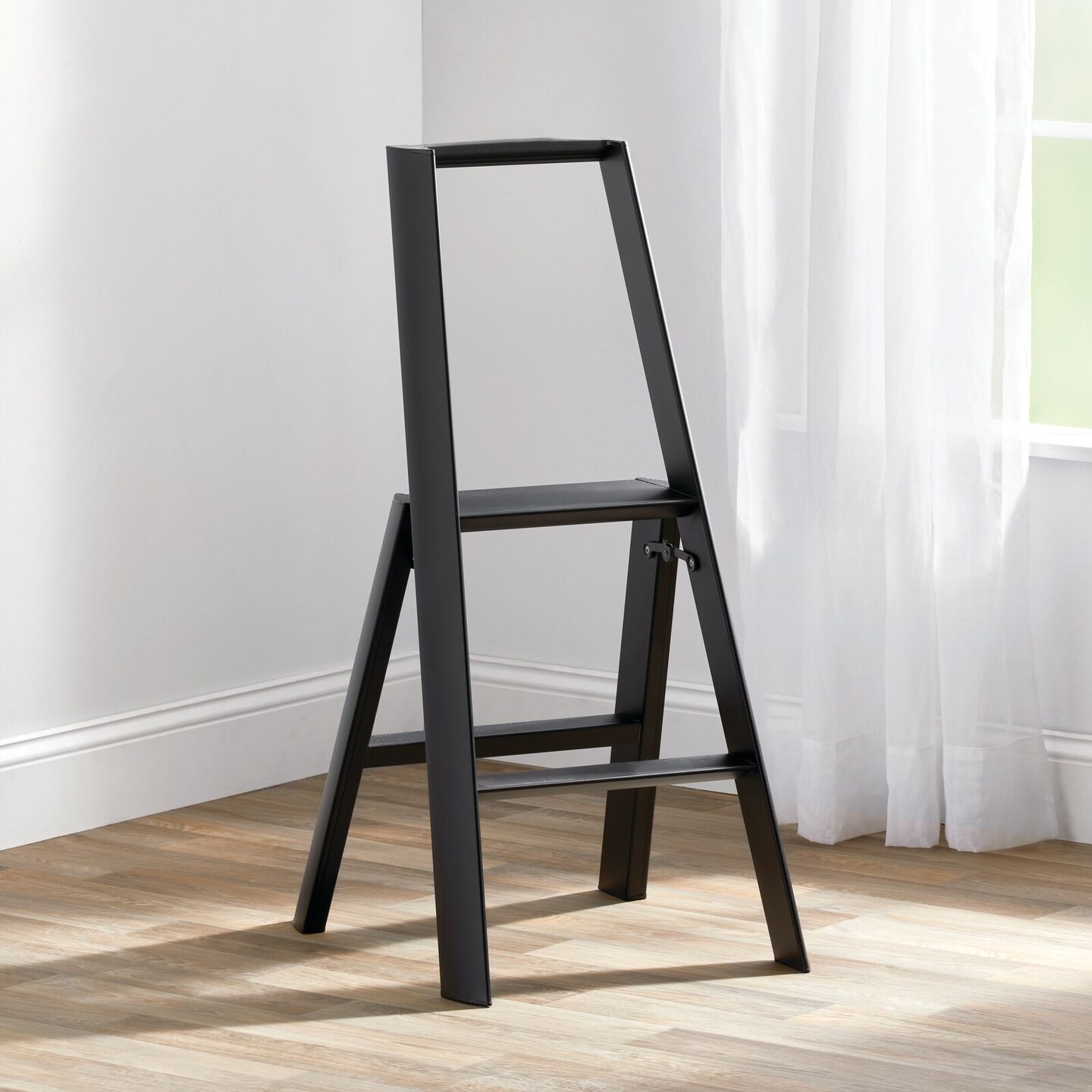 mDesign Small Lightweight Folding Step Stool Ladder with 2 Steps
