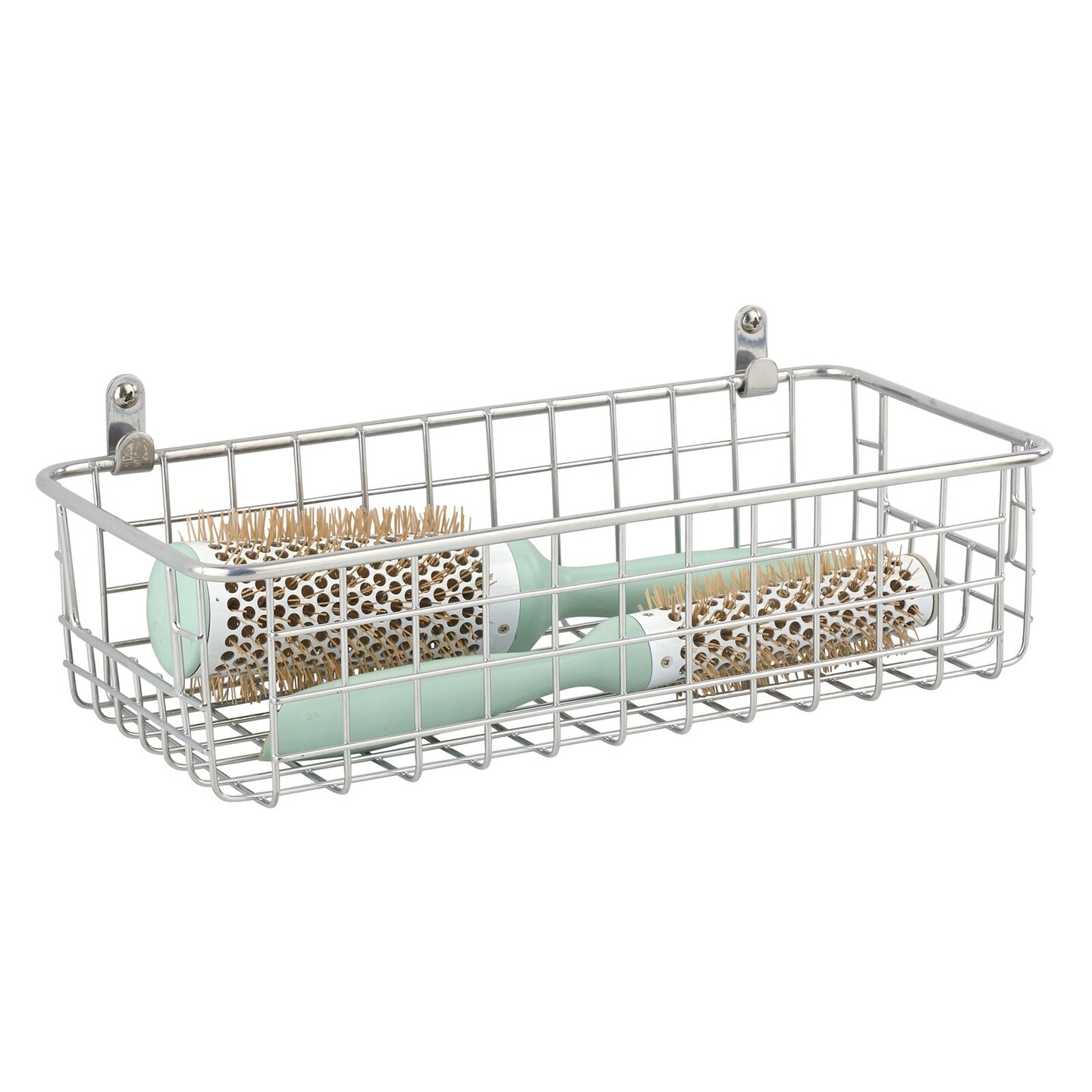 mDesign Metal Wall Mount Hanging Basket Bin for Home Storage, 6" Wide