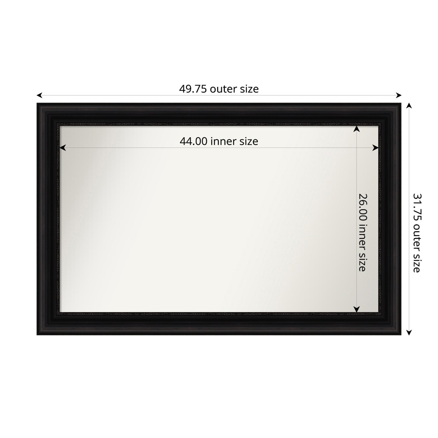 Parlor Black Non-Beveled Custom Framed Bathroom Vanity Wall Mirror