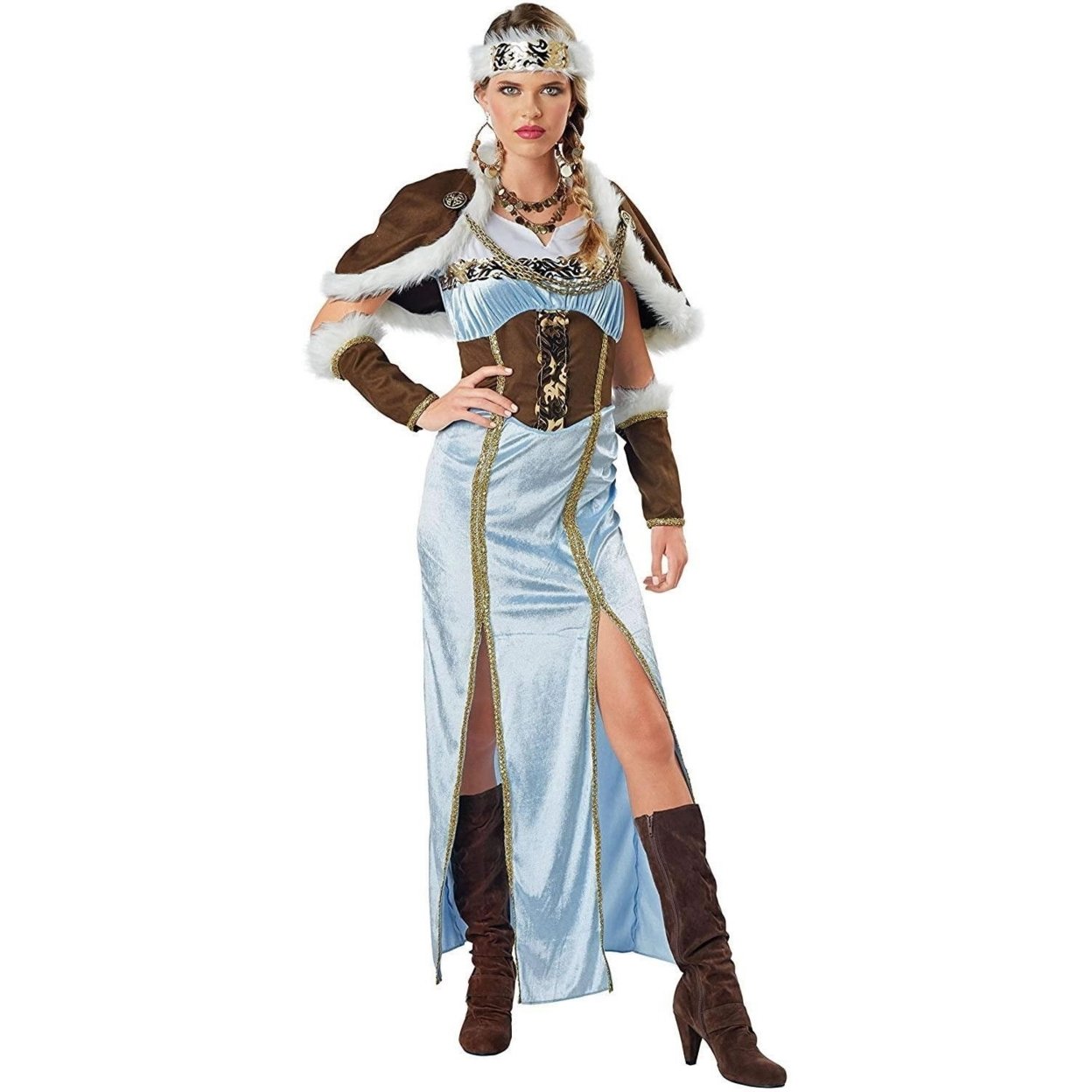 Seasons Viking Warrior Princess Costume Dress Capelet Womens Size M 8 10