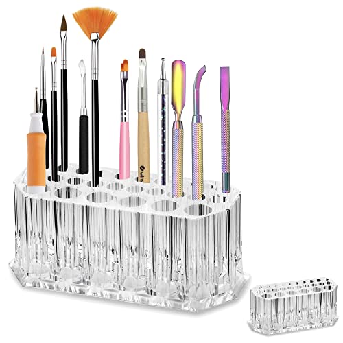 Acrylic Makeup Finger Nail Art Tool Organizer 26 Spaces For Storing Beauty Nail Art Kit Tools - Clear