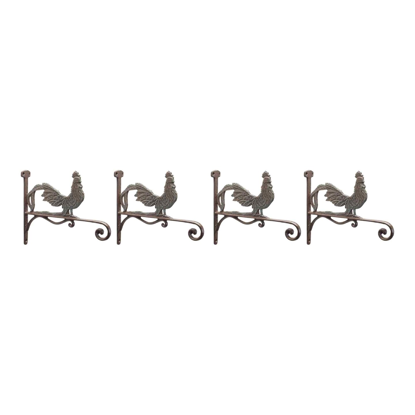 Melrose Wall Mounted Chicken Hooks - 9.75&#x22; - Brown - Set of 4