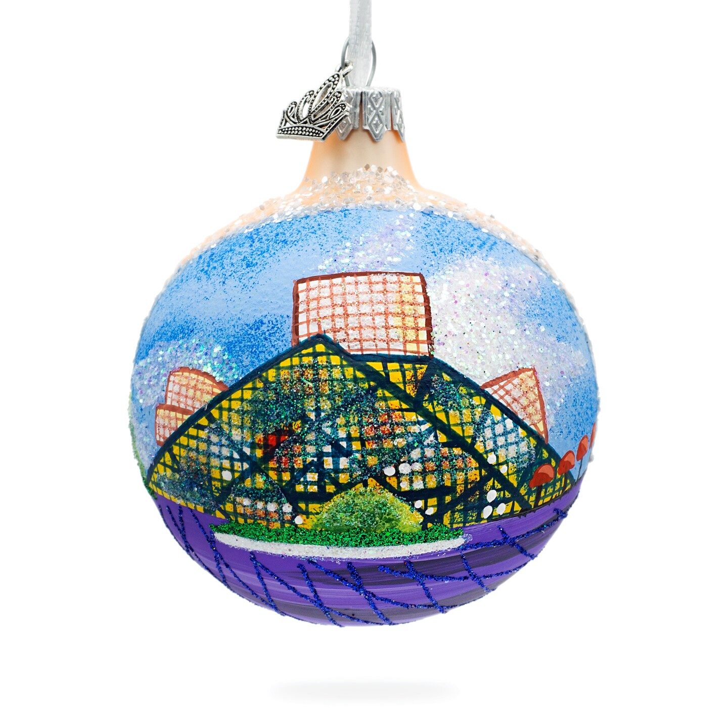 Rock &#x26; Roll Hall of Fame, Cleveland, Ohio, USA Glass Ball Christmas Ornament 3.25 Inches