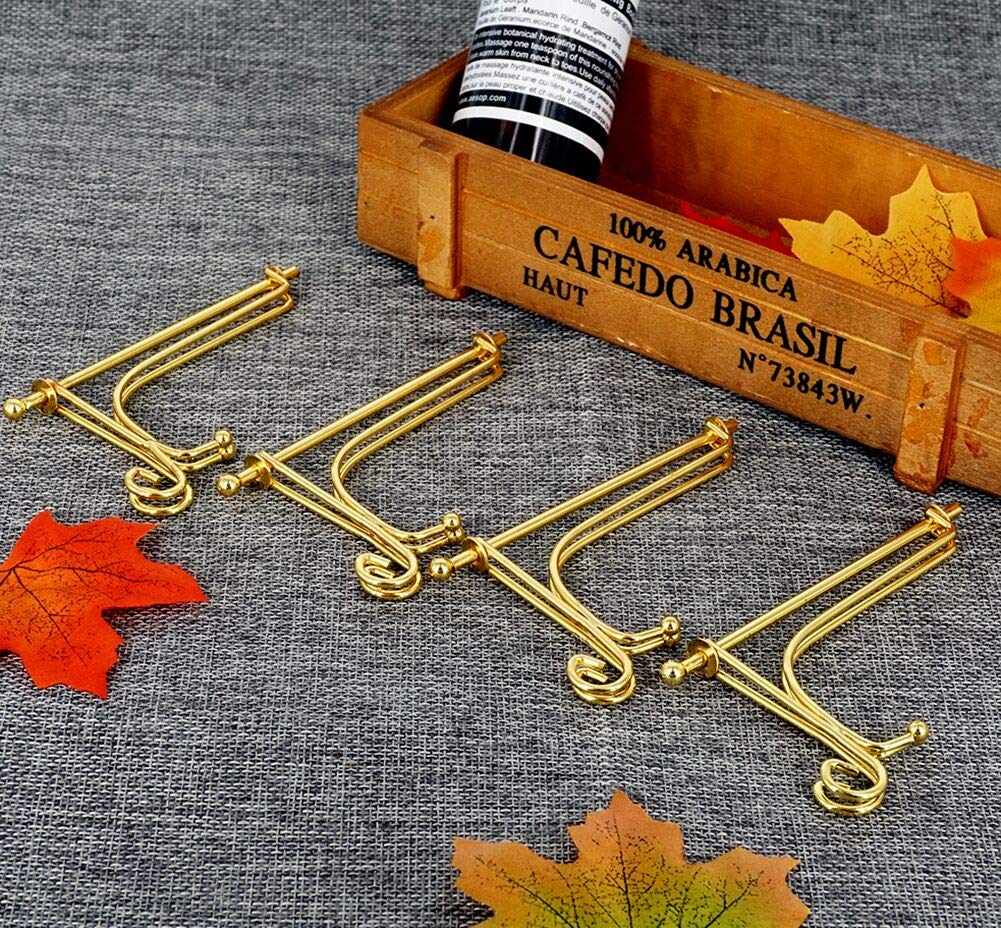 4 Inch Gold Iron Plate Stand Holder Easel Display Stand for Plate?Picture?Photo and More,4 pcs.