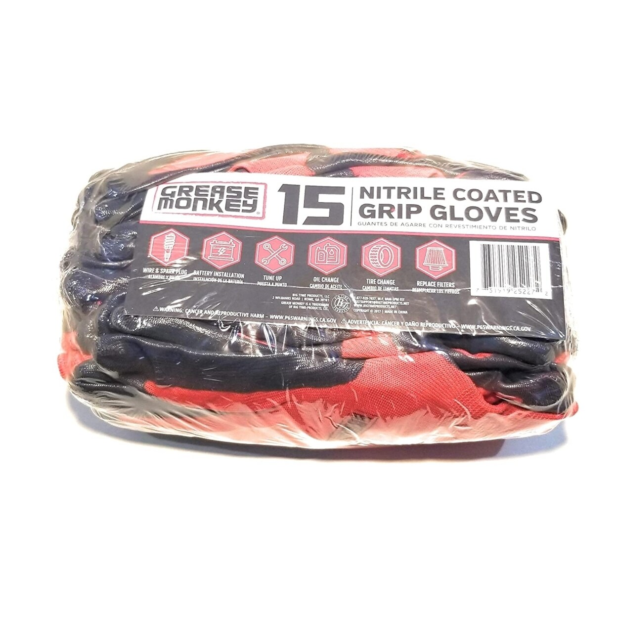 Grease Monkey Nitrile Coated Work Gloves - 15 Pairs - Size Large