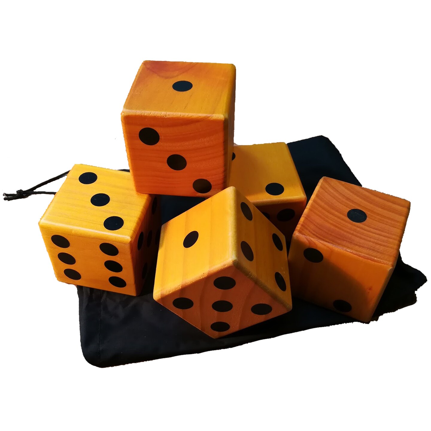 WE Games Giant Roll &#x27;em Dice - Set of 5 Wooden Lawn Dice