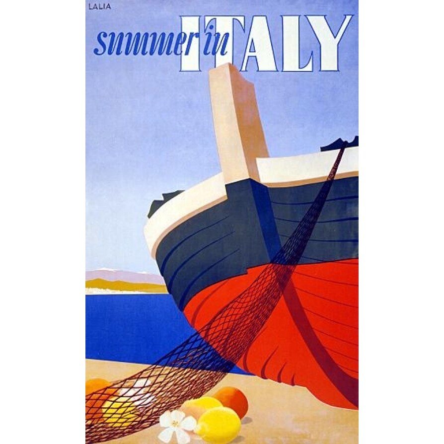 Summer In Italy Vintage Italian Travel Poster Print (24 X 36)
