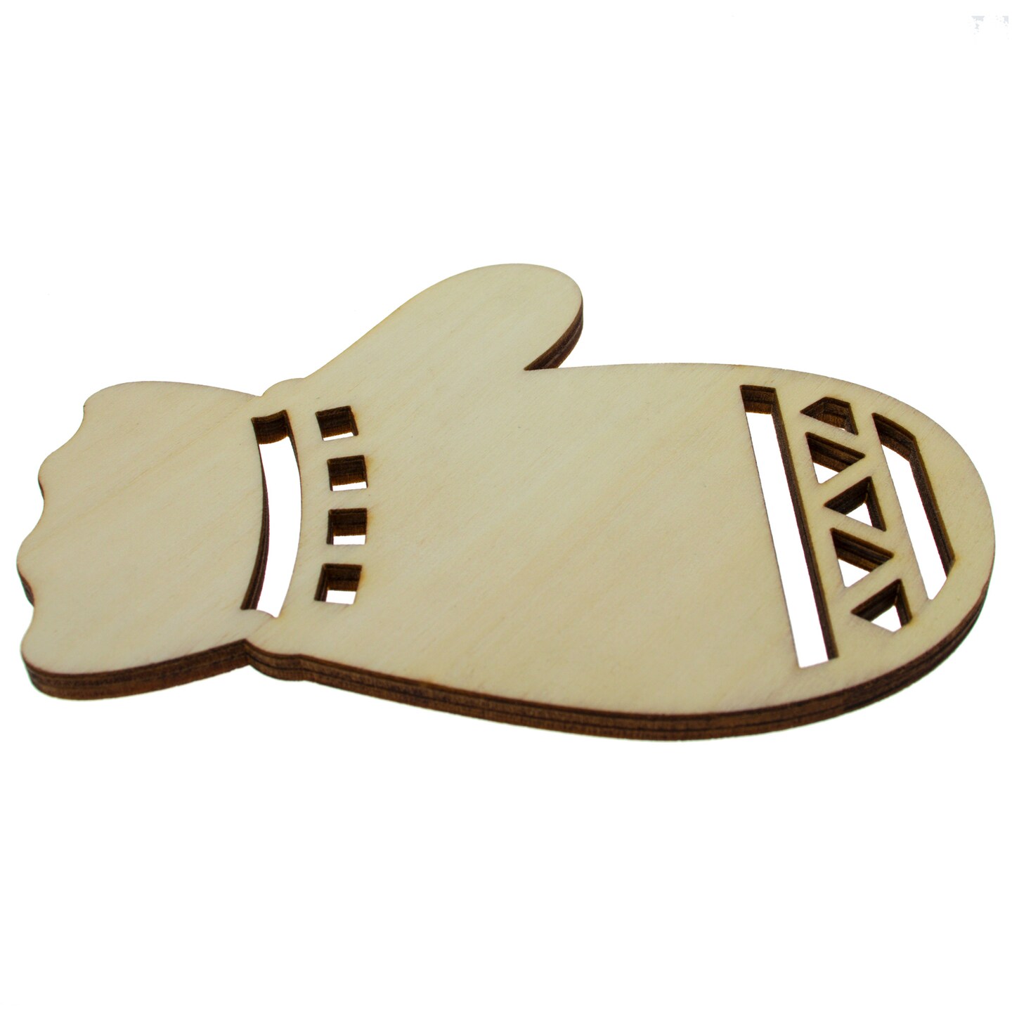 Unfinished Wooden Mitten Shape Cutout DIY Craft 5 Inches