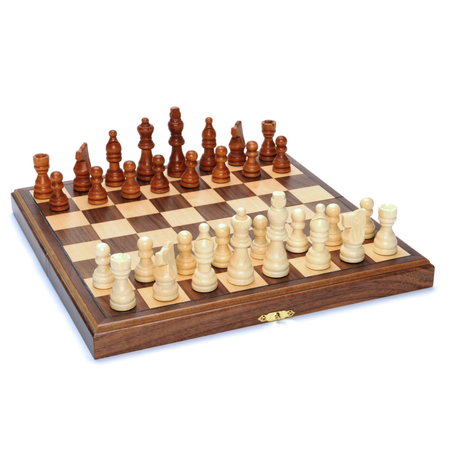 WE Games Folding Wood Travel Chess Set - 11.5 in. Board, 2.6 in. King