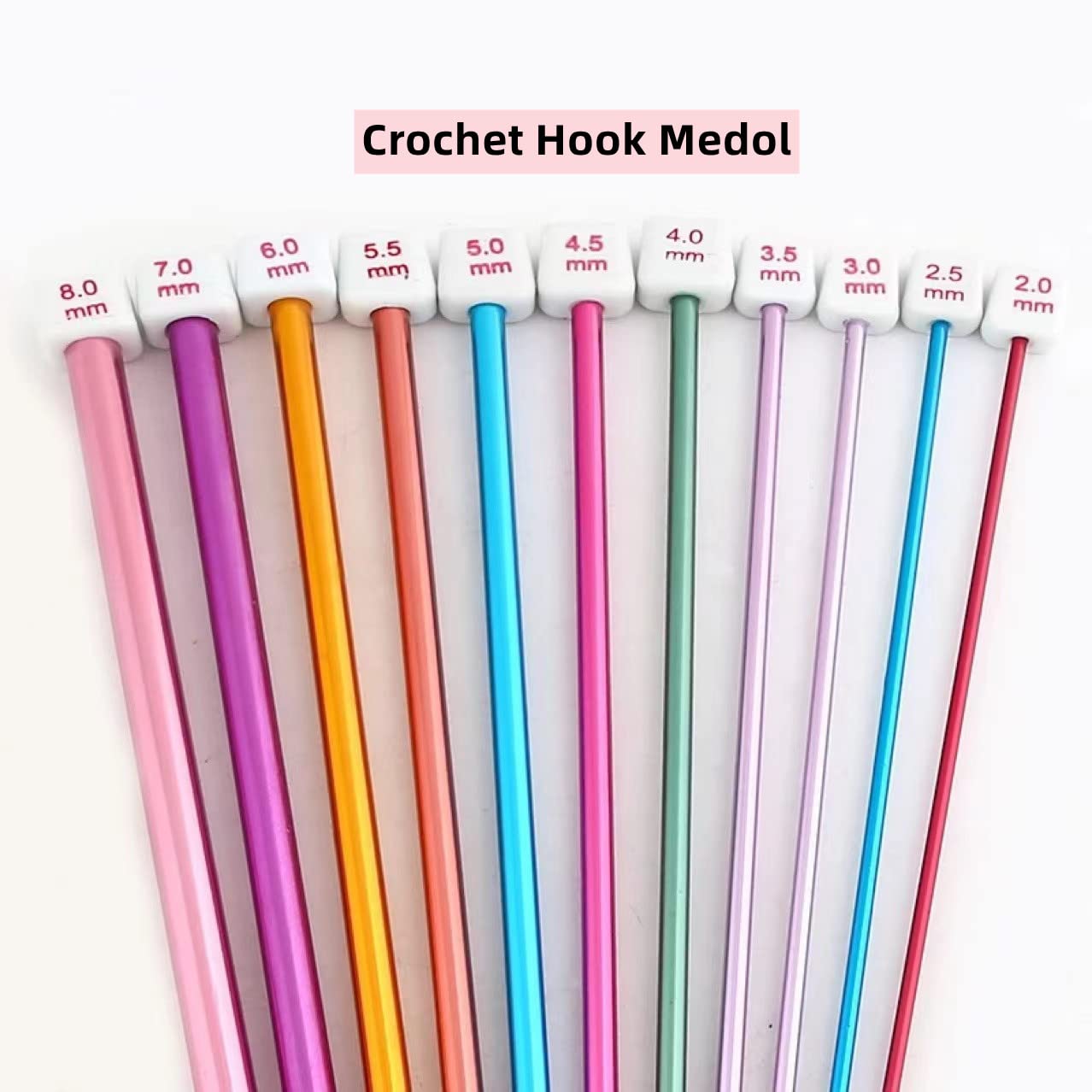 11 Pieces Tunisian Crochet Hook Afghan Aluminum Crochet Needle(2mm to 8mm)