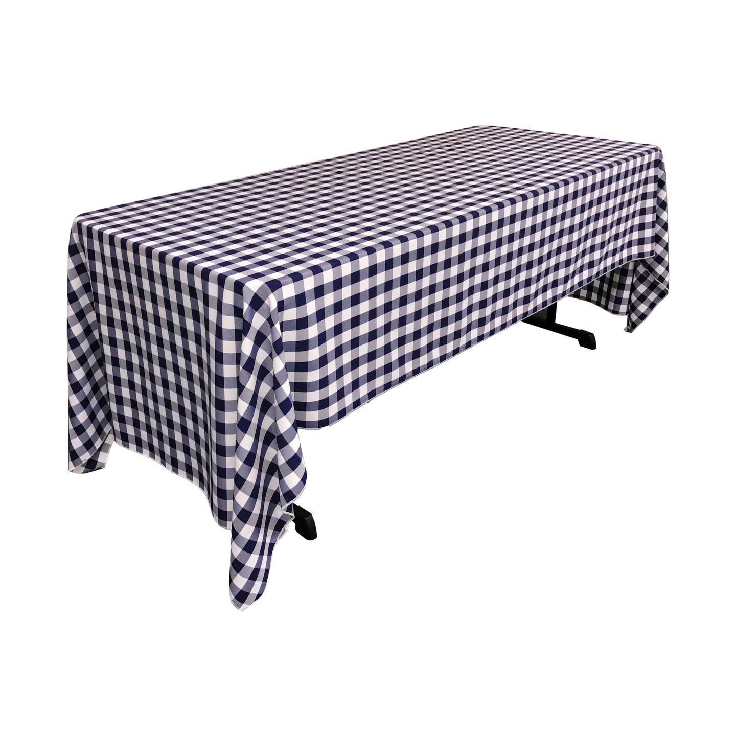 Polyester Gingham Checkered 60 By 126-inch Rectangular Tablecloth