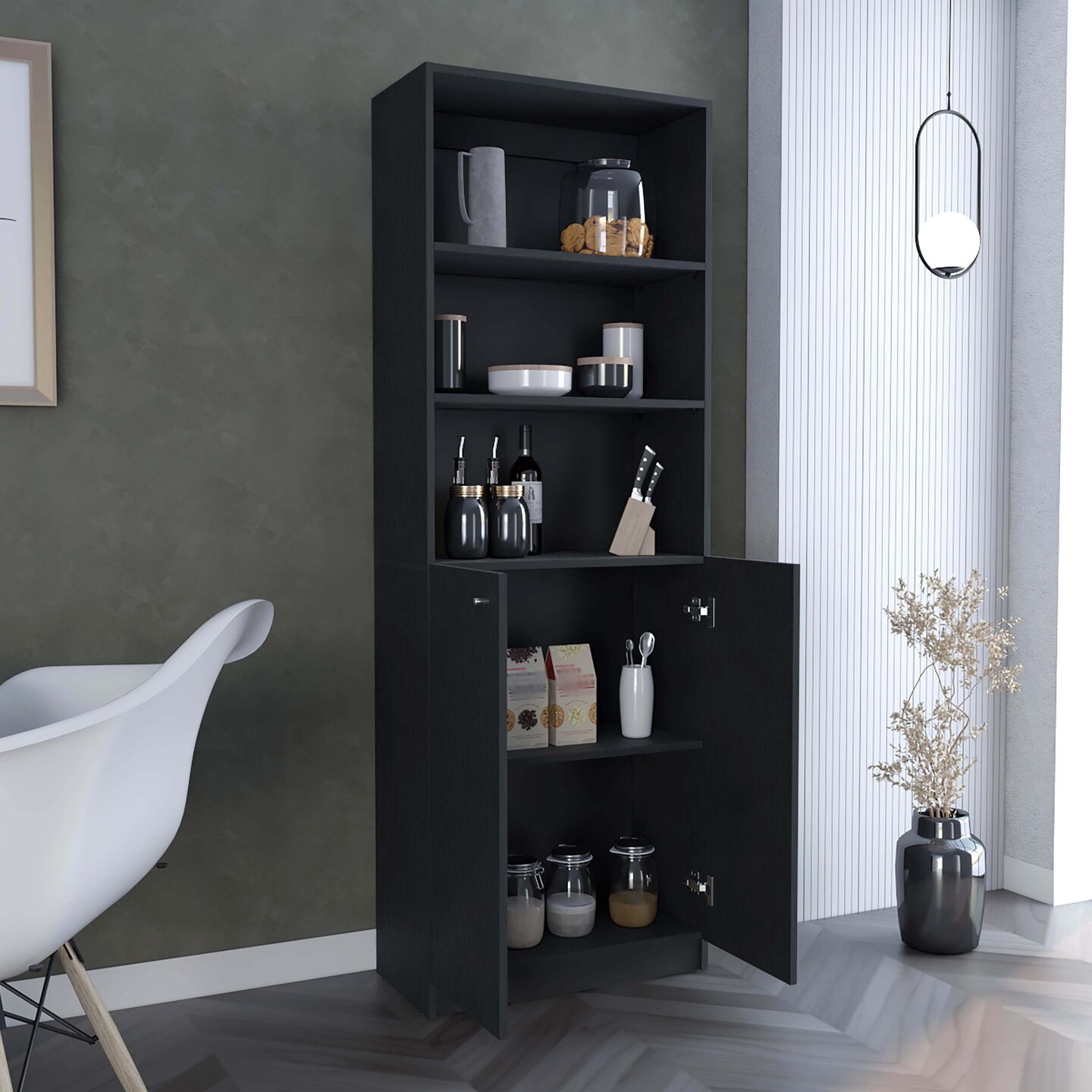 Modern 2-Door Bookcase - 70.6 in | Organize in Style